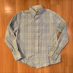 BKE blue plaid button down shirt